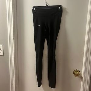 Black leggings, under armor, zipper pocket, size S